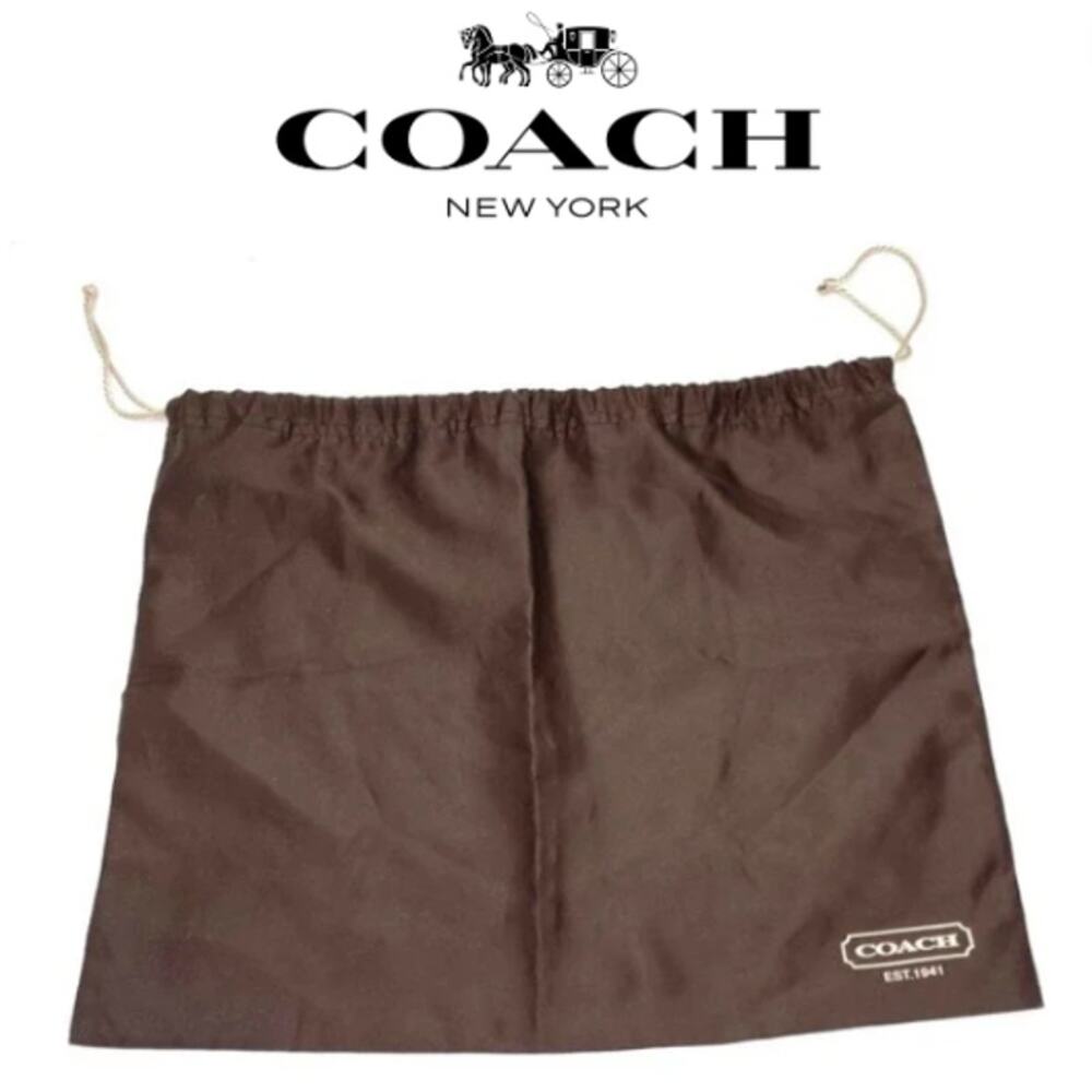 COACH dust bag brown drawstring for bags or shoes 16" x 13.5"